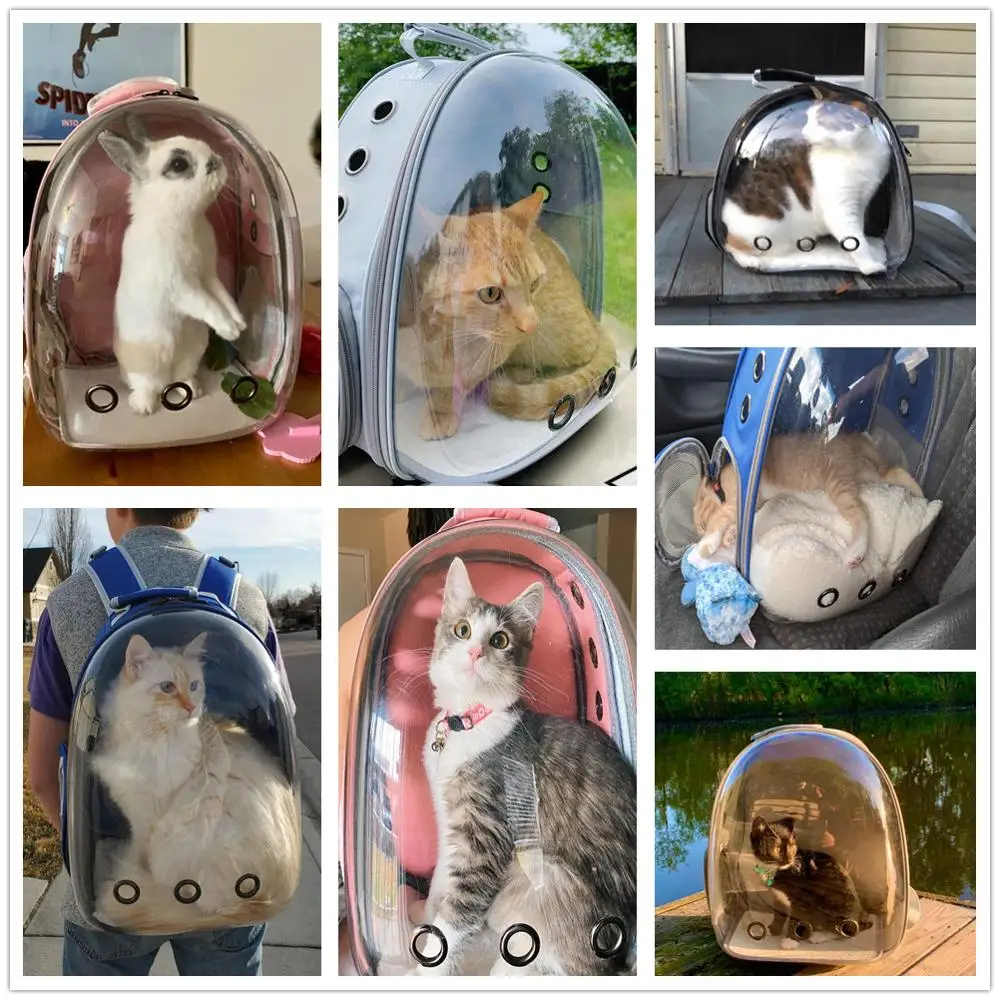 

Cat Carrier Bags Breathable Pet Carriers Small Dog Cat Backpack Travel Space Capsule Cage Pet Transport Bag Carrying For Cats
