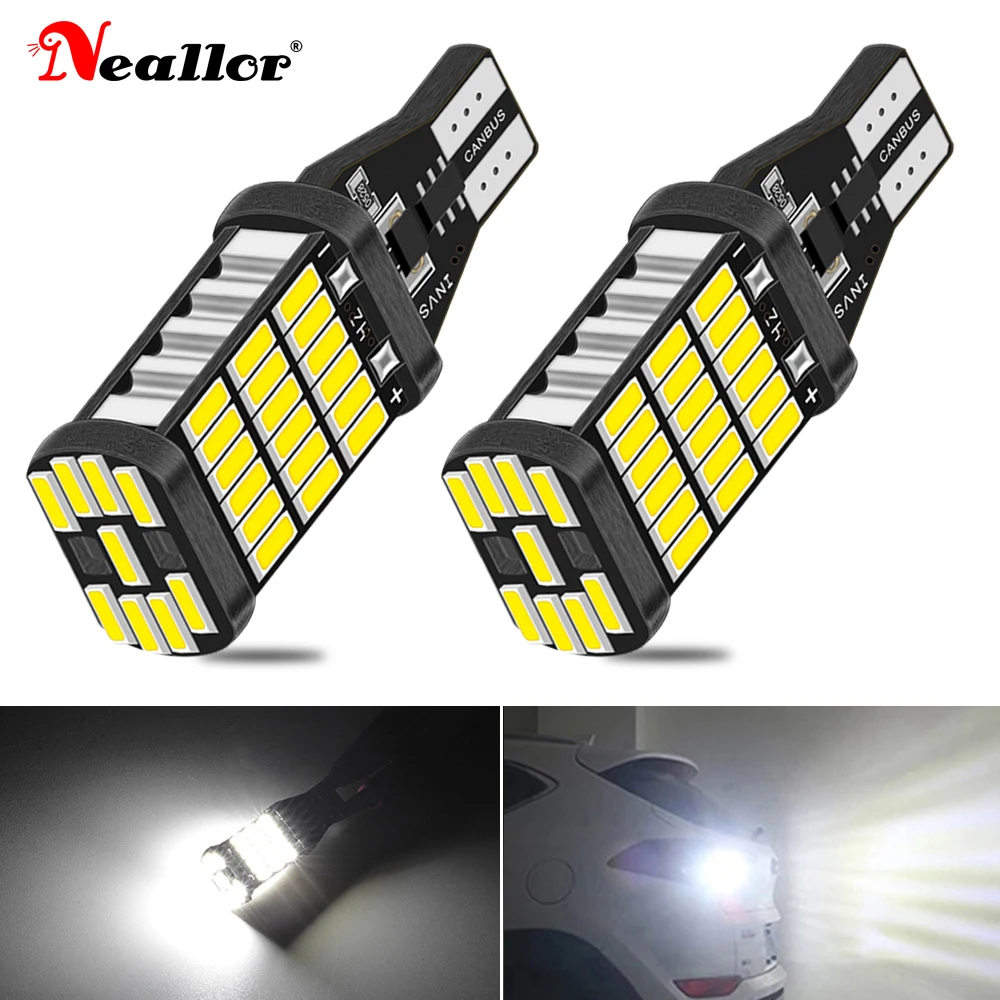 

2x 1200Lm T15 W16W Светодиодный лампочки Canbus 920 921 45SMD 4014 белый 12V светодиодный обратный светильник для Ford Fiesta Fusion фокус Mazda 3 5