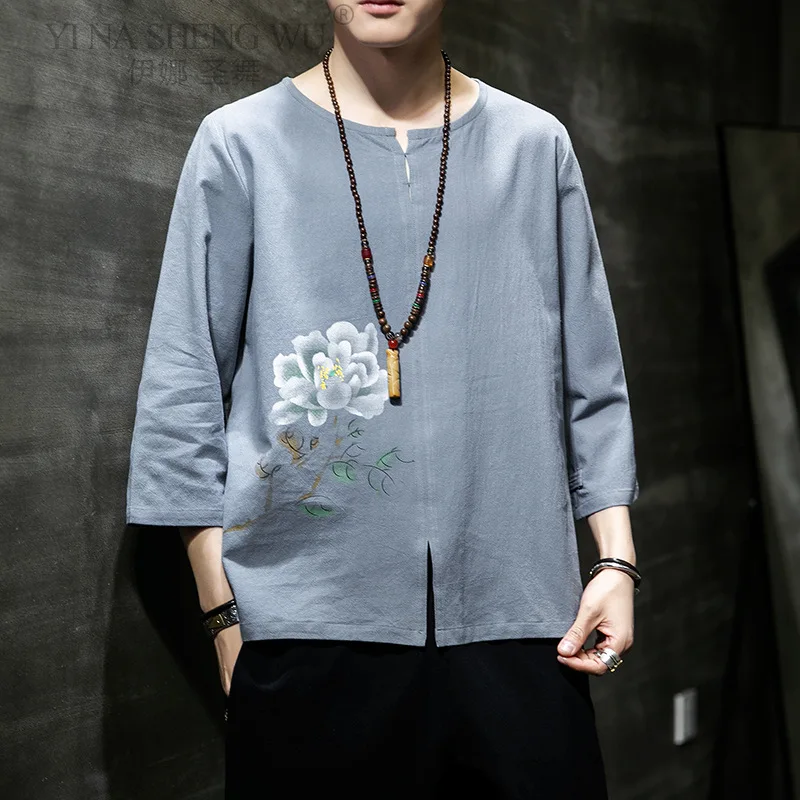 Летняя футболка в японском стиле мужская повседневная свободная одежда