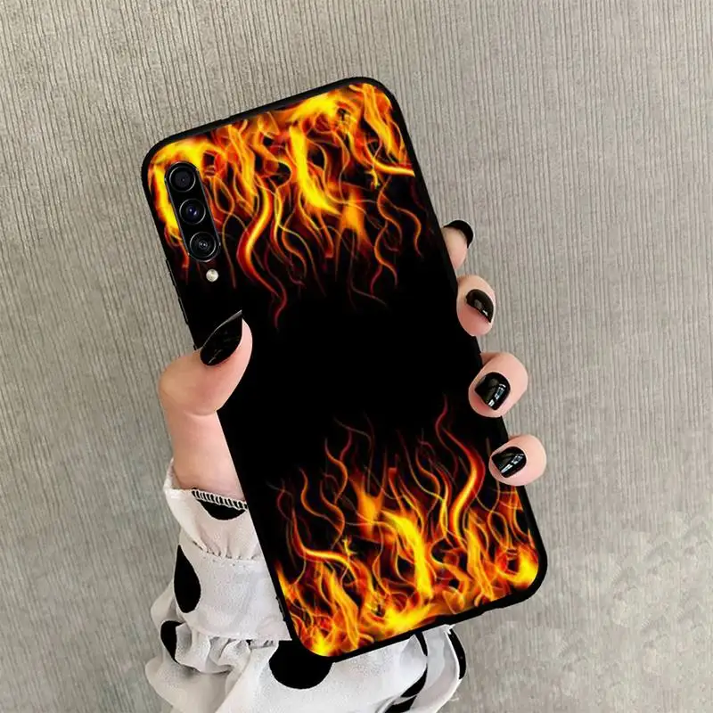 

Fashion Flame Pattern Phone Case black For Samsung galaxy S 21 20 10 8 A 51 71 50 21s 70 40 20 20e note 10 plus Ultra 5g fe