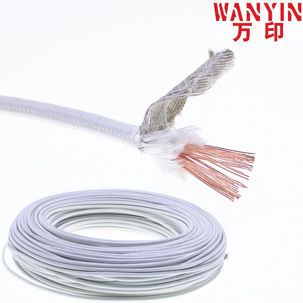 Высококачественный Плетеный слюдяной термостойкий 500 ° кабель 20AWG 18AWG 17AWG 15awg 13awg