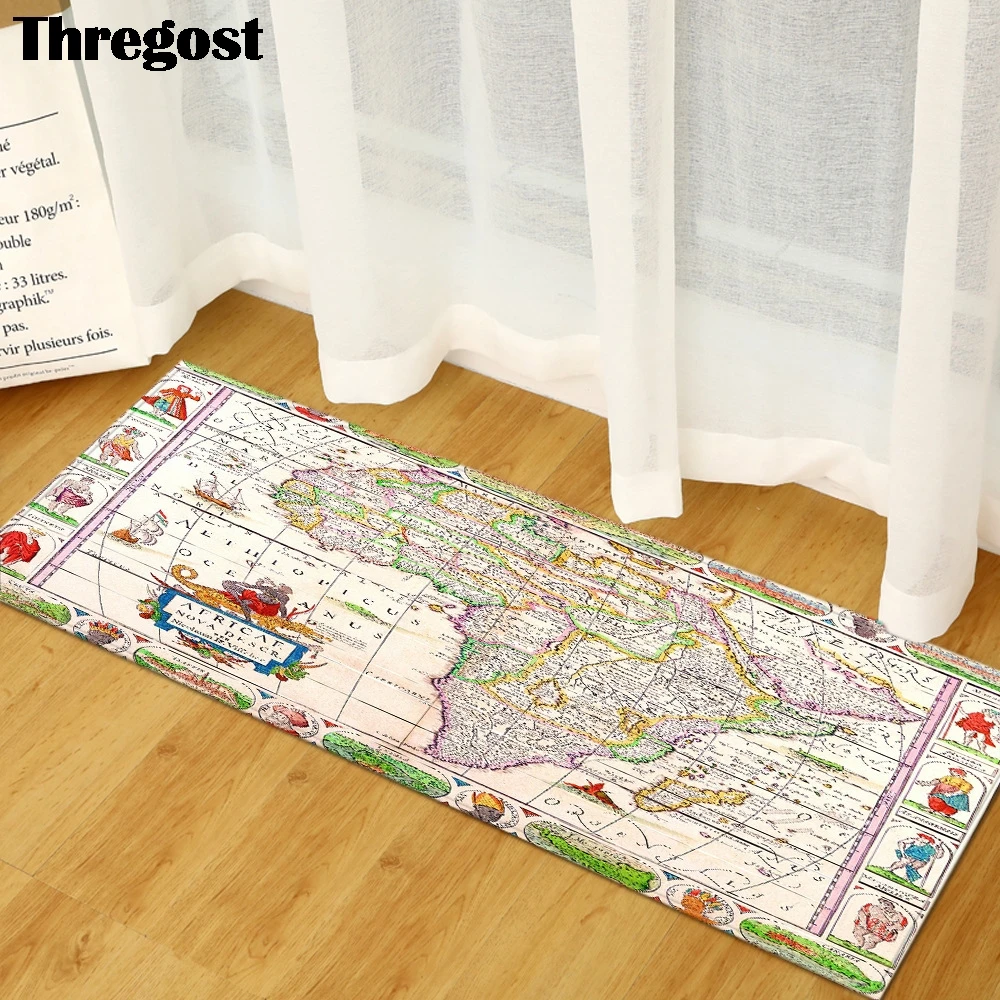 Коврик Thregost из микрофибры с принтом для входной карты длинные коврики гостиной