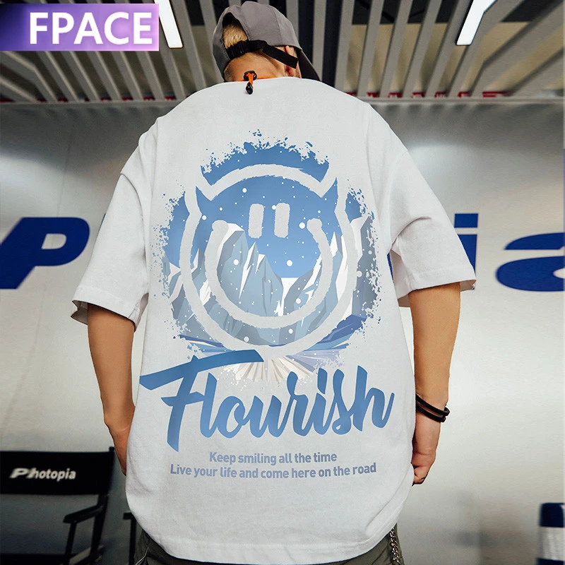 

FPACE Summer Cartoon GraphicT Shirts Hip Hop Mens Clothing Summer Short Sleeve Tee New Arrival 2021 Streetwear Top Tee M—5XL