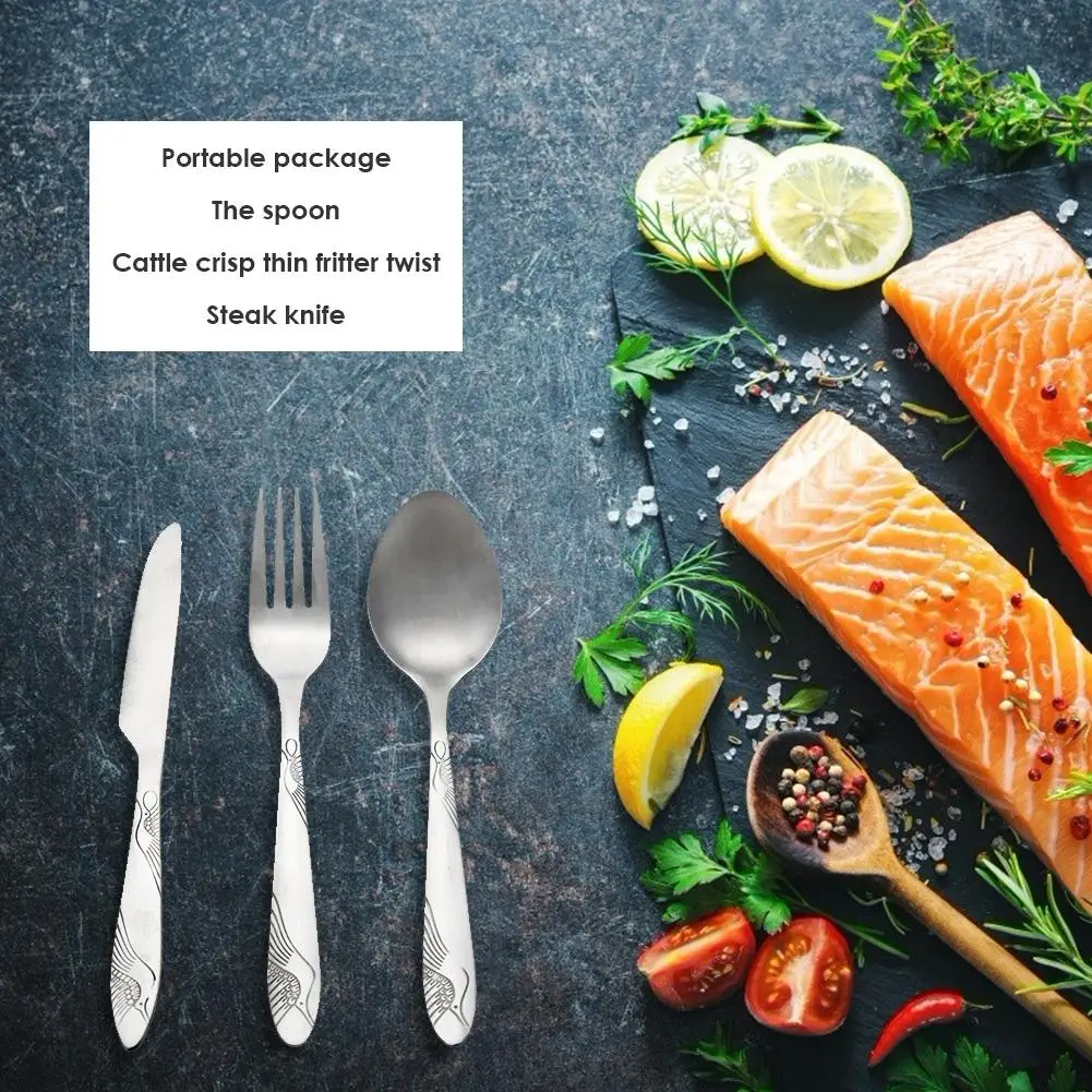 4 шт. Портативный Нержавеющая сталь столовая ложка вилка Ножи комплект