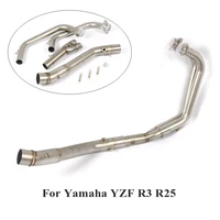 r3 r25 motorcycle exhaust pipe front link tube connector header pipe stainless steel slip on for yamaha yzf r3 r25