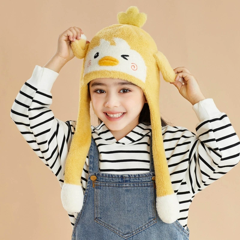 Online Gorro con orejas de conejo para niña, gorro suave de felpa con Orejas de conejo en movimiento, juguete divertido de dibujos animados, cálido para invierno, regalo para bebé