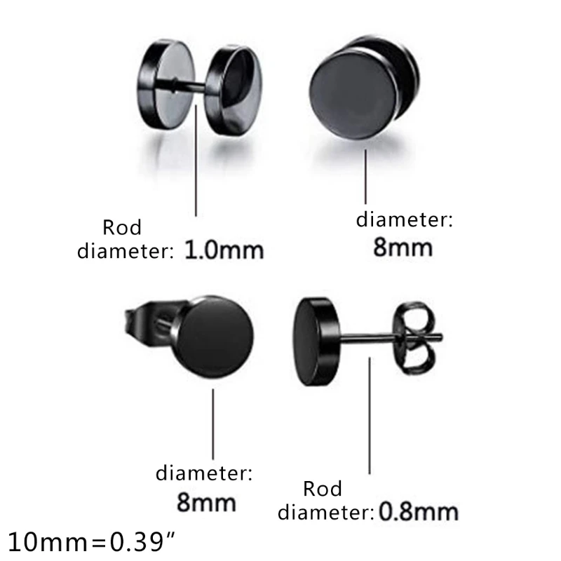 

12 Pairs/Set Stainless Steel Punk Earrings Hip Hop Rock Ear Studs Drop Dangle Pendant Unisex Women Men Decorations Jewelry Gifts