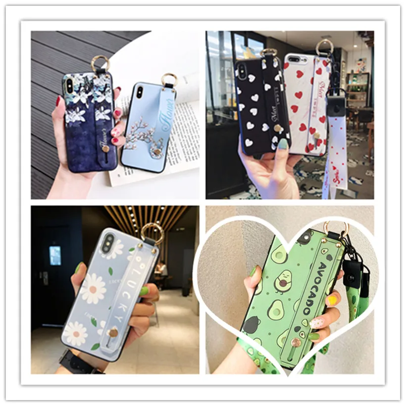 Чехол-подставка с ремешком для iPhone 8 7 Plus X XR XS Max 6 6s чехол Apple plus чехлы на запястье |