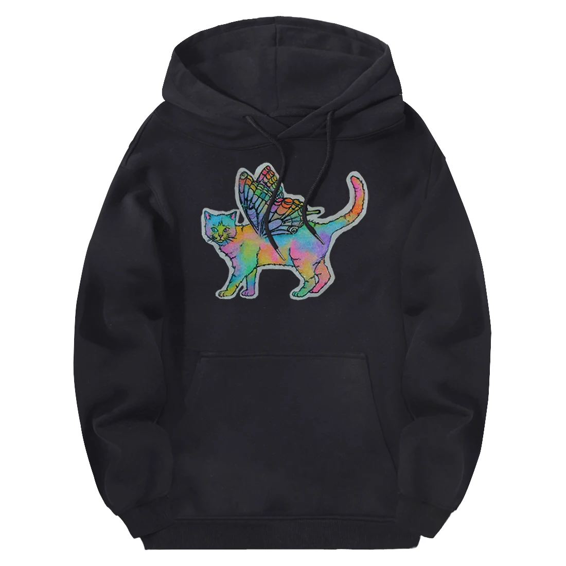 

Cats Butterfly Sweatshirts Man Hooded Harajuku Streetwear Tracksuits Punk Clothes Full Sleeve Hoodies Breathable Moletom Homme