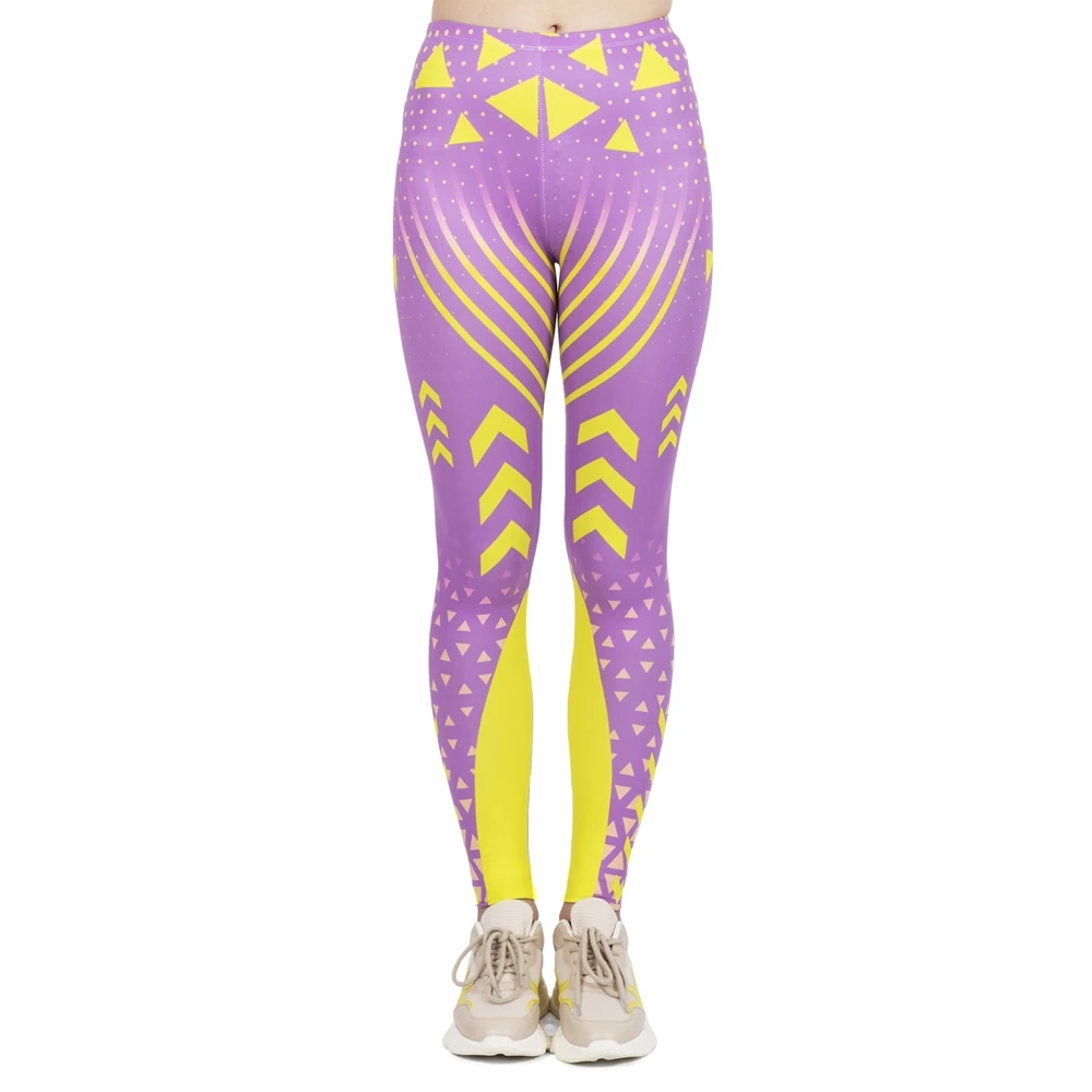 Женские эластичные леггинсы спортивные флуоресцентные розового цвета с