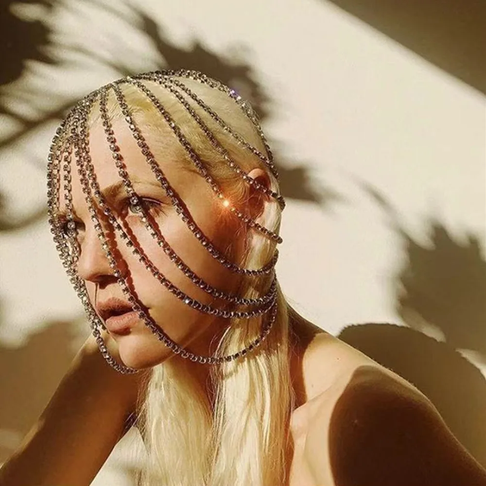 Цепочка для волос многослойная с кисточками свадебный головной убор невесты