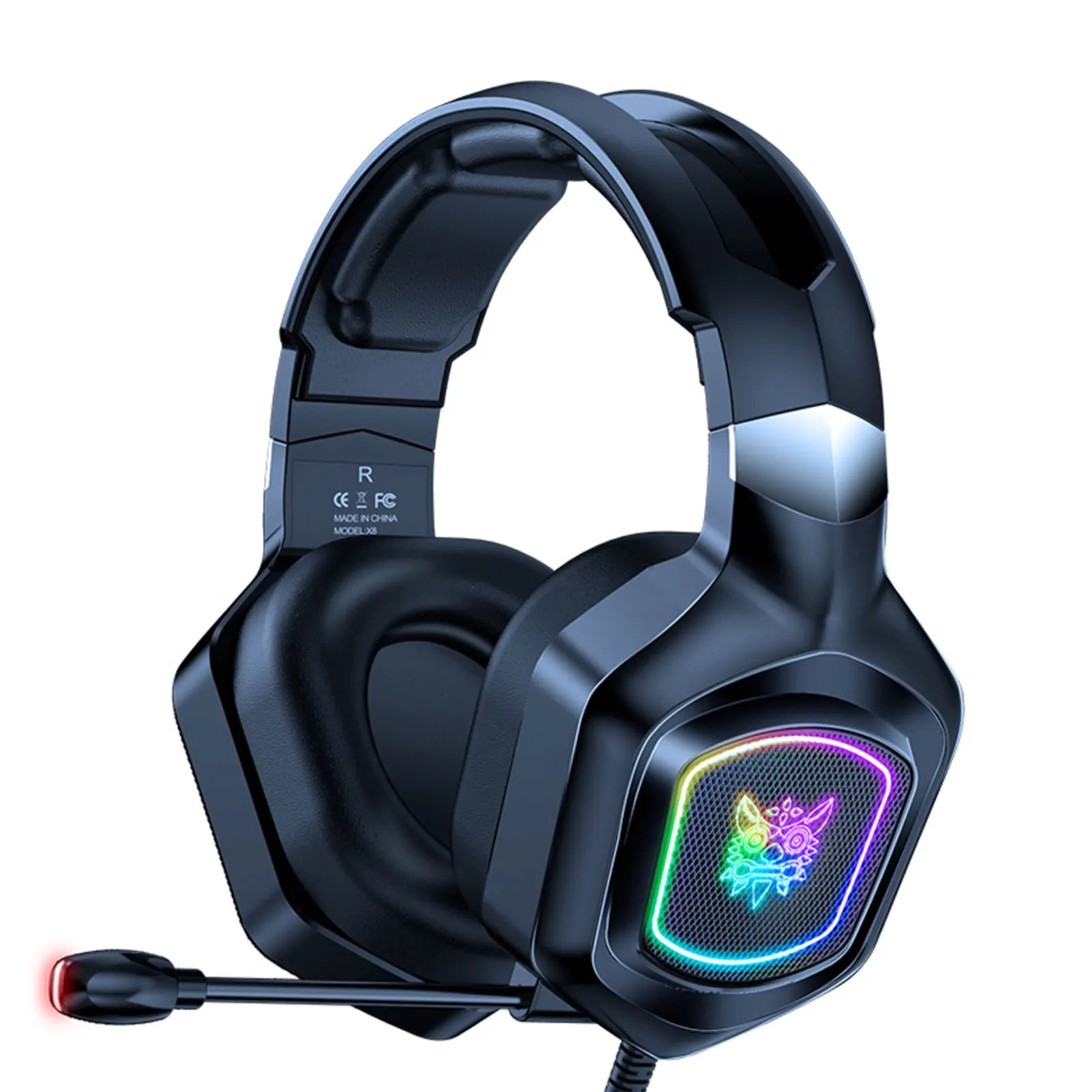 

Проводная игровая гарнитура ONIKUMA X8 с разъемом AUX 3,5 мм, RGB-подсветильник ка, шумоподавление, регулируемые наушники, мягкие наушники с микрофон...