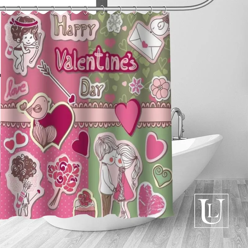 Поцелуй романтические шторы для душа пользовательские Водонепроницаемая