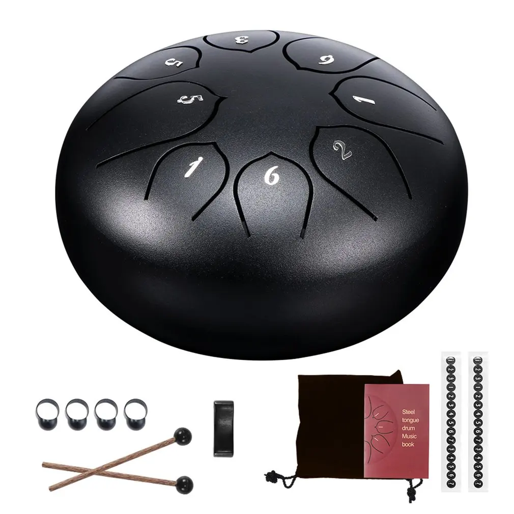 

Fast Shipping 6 Inch Steel Tongue Drum 8 Tune Hand Pan Drum Tank Hang Drum With Drumsticks Carrying Bag Percussion Instruments