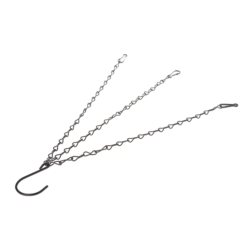 

OOTDTY 3 Point Garden Basket Iron Hanging Chains 40CM S-shape Flower Planter Pots Holder Replacement