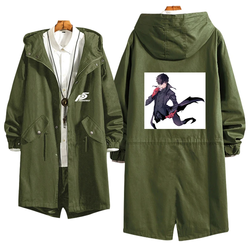 Длинное пальто с капюшоном для косплея аниме PERSONA 5 ролевые Ren Amamiya Anne Takamaki тонкая