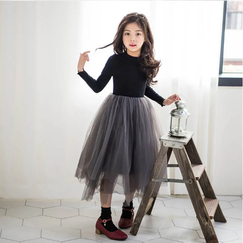 Baby Girl Princess Party Frock 2020 Spring Fall Winter Velvet Tulle Mesh Dress Elegant Evening puffy Warm Kids Clothe | Детская одежда