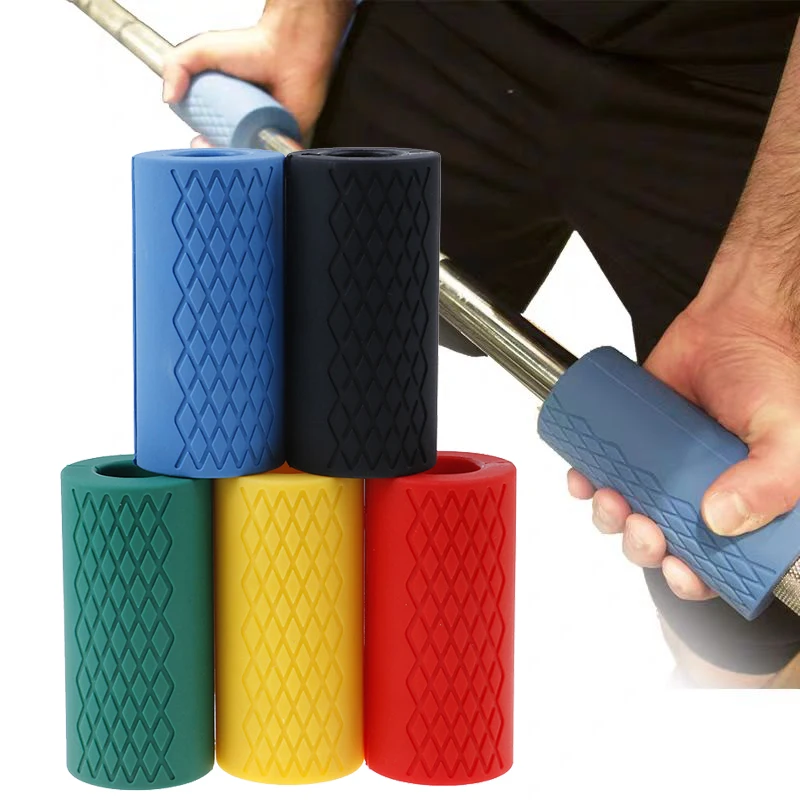 

1 Pair Silicone Dumbbell Handles Barbell Pull Up Bar Anti-slip Handle Grips Ball Weightlifting Fitness Equipment -40
