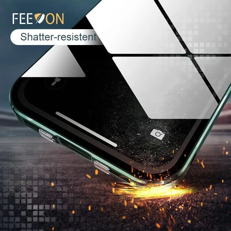 Feeon®Противоскользящий двухсторонний чехол с пряжкой для iPhone 11 12 PRO MAX X/XS/XR