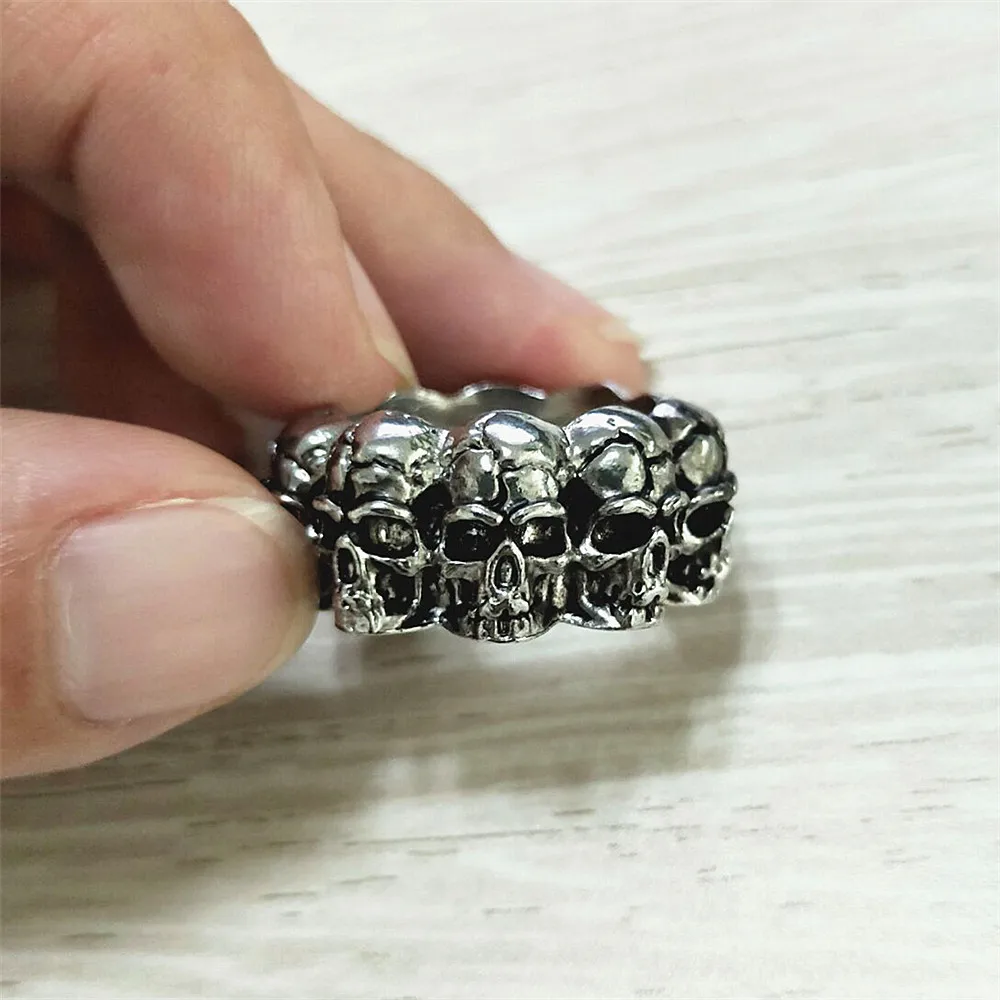 Мужское кольцо с черепом в стиле стимпанк Винтажное из нержавеющей стали ретро