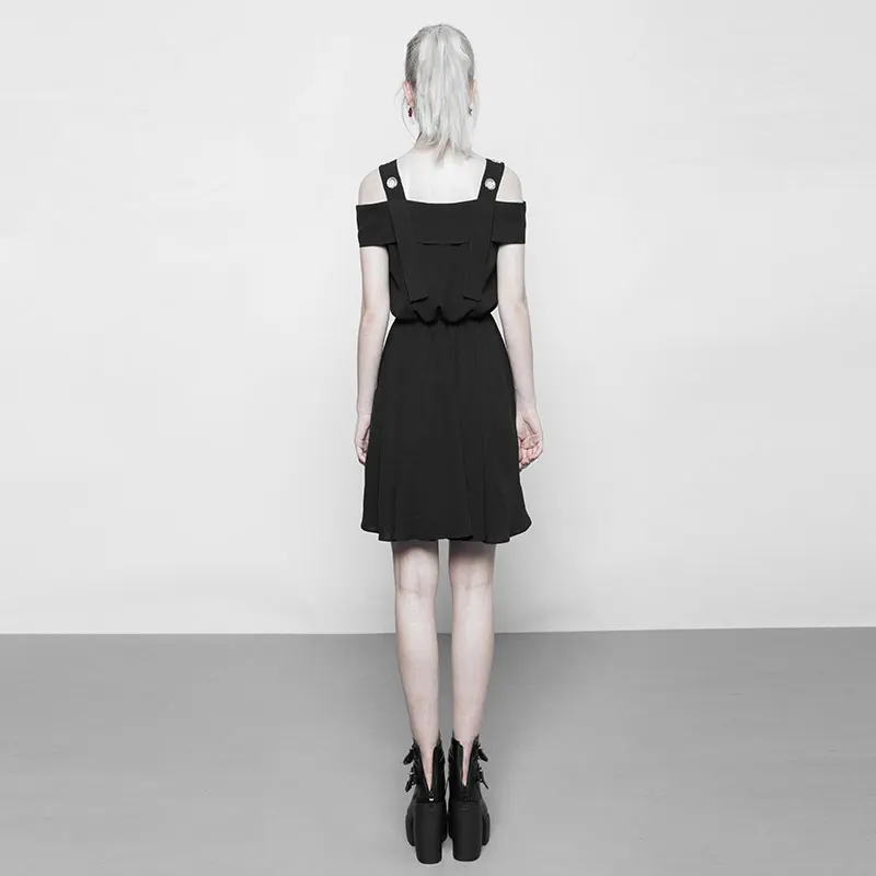 Женское свободное шифоновое платье на бретельках с открытыми плечами в стиле