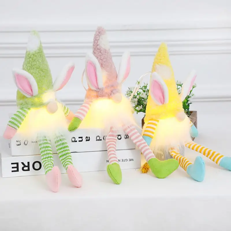 

Easter Dolls Decoration Long Legs Lighting Gnome Doll Easter Pendant Decorative Hanging Ornament Indoor Holiday Party Favor