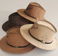 2021 western cowboy hat top hat outdoor travel hat performance hat jazz hat sun hat riding hat sun protection adjustable