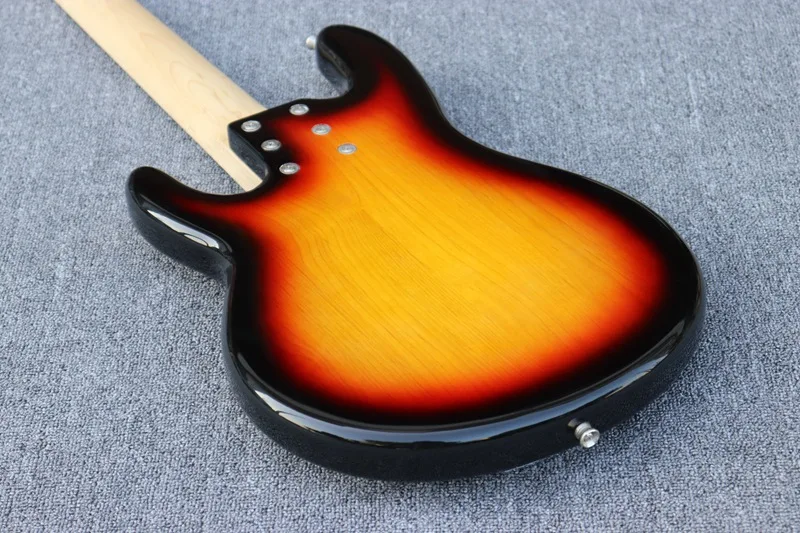 Sunburst Цвет 5 струнная электрическая бас-гитара глянцевый полный корпус из красного дерева болт на бас-гитаре ra