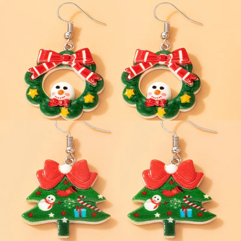 Новые рождественские серьги-кисточки в виде снеговика с плюшевым шариком