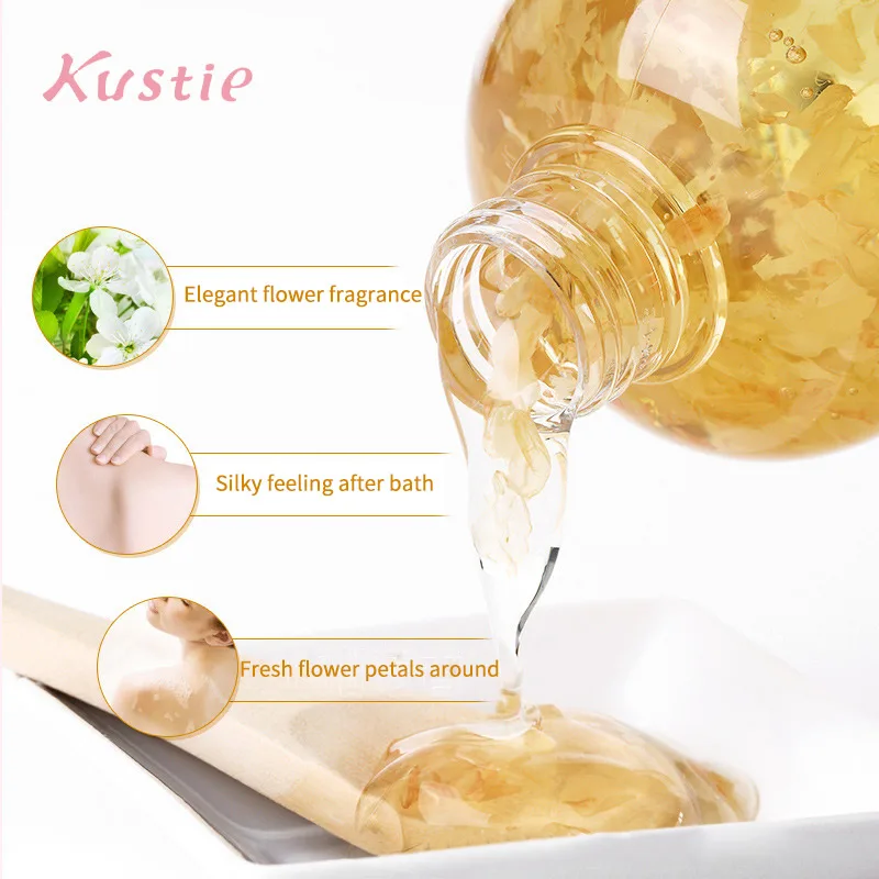 Kustie Жасмин мытье тела гель для душа и ванной элегантный аромат Отбеливание ванны