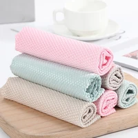 5 strips of kitchen fish scale rags glass wiping lint absorbent housework cleaning cloth oil removing non marking towel