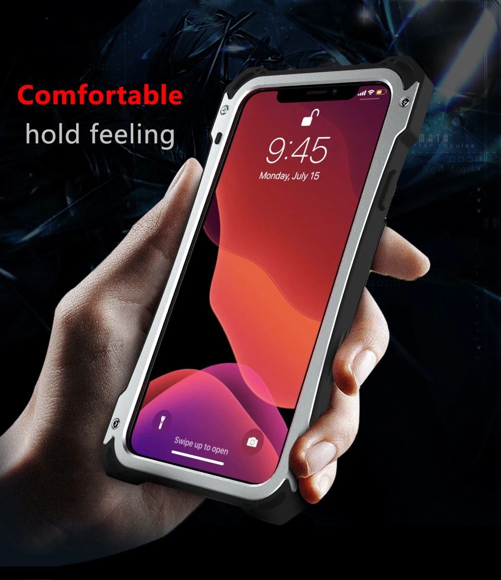 Для iPhone 11 Pro Max чехол Роскошный Алюминиевый сплав ТПУ Гибридный сверхмощный противоударный Броня чехол для телефона iPhone 11 задняя крышка