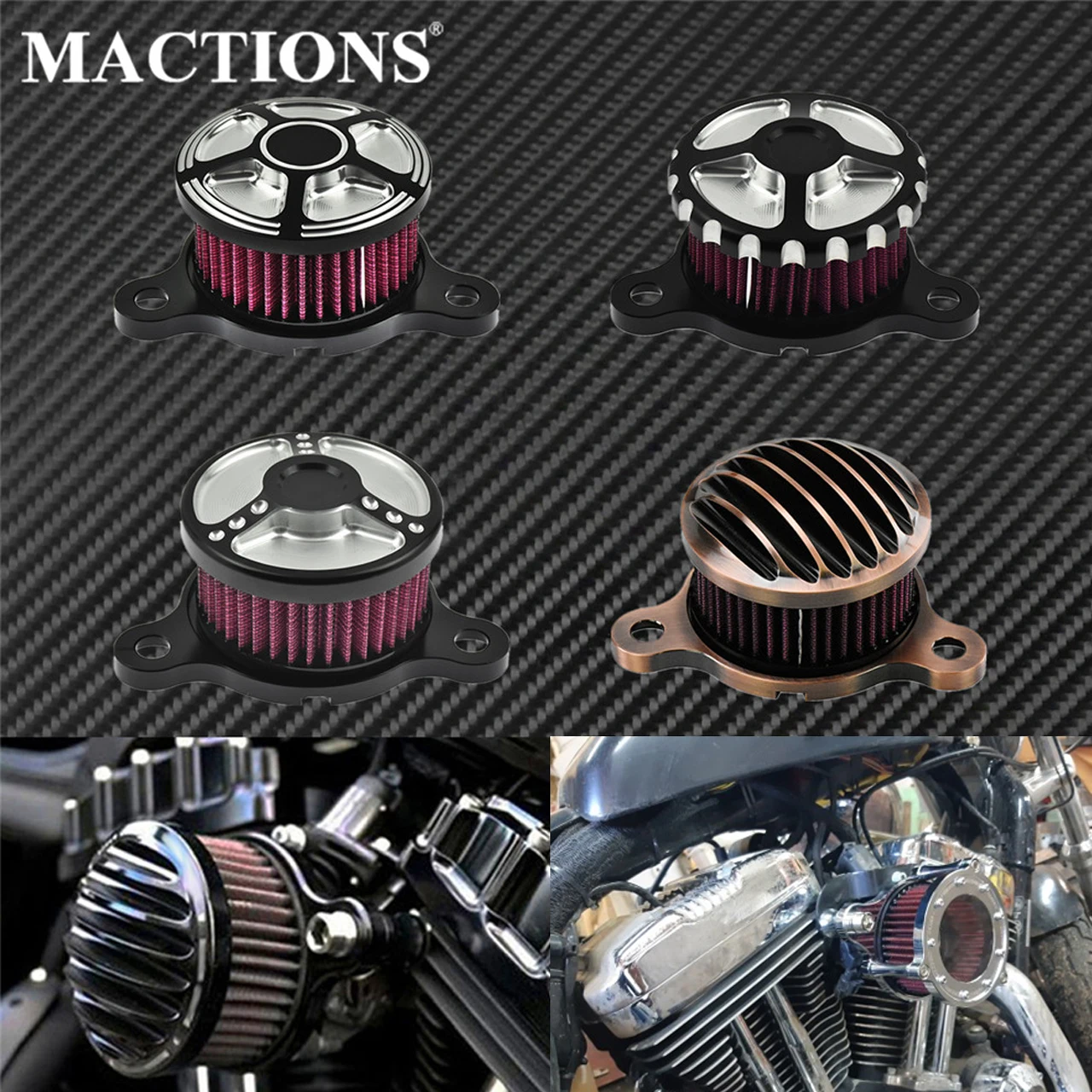 Мотоцикл воздушный фильтр очиститель воздуха комплект CNC Впускная система