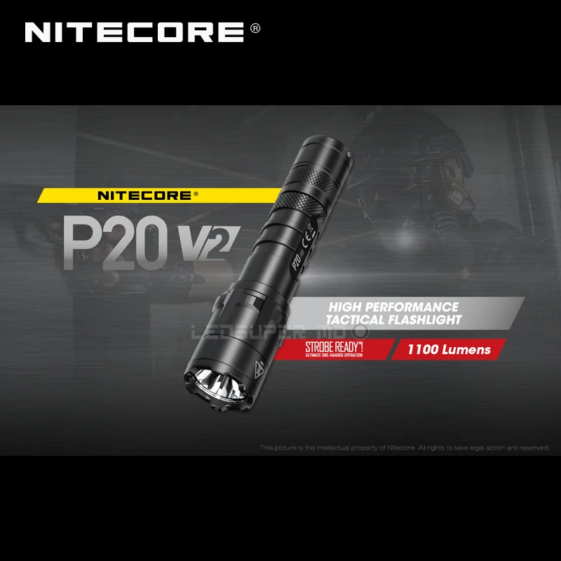 Высокопроизводительный светодиодный стробоскоп NITECORE P20 V2 CREE XP L2 V6 LED 1100 Lumens 2nd