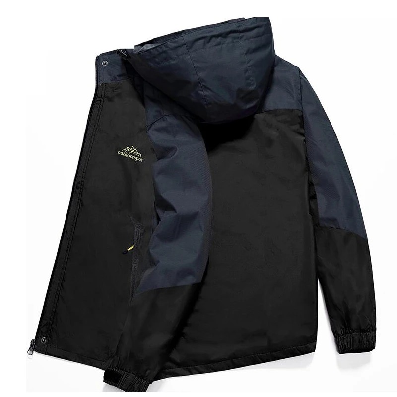 Rain Jacket Men Waterproof Hiking Jackets Women Autumn Outdoor Sports Camping Coat Climbing Trekking Windbreaker Travel Black