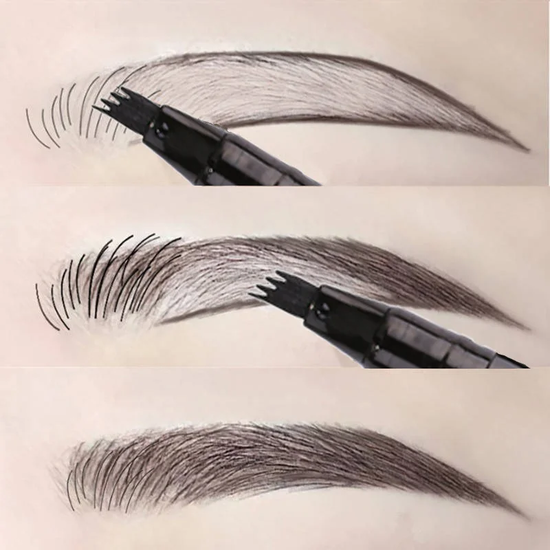 

Waterproof eyebrow pencil, 4 colors, hairpin tip, long tattoo pen, cosmetics, durable, dark brown, natural, liquid eyebrow pen