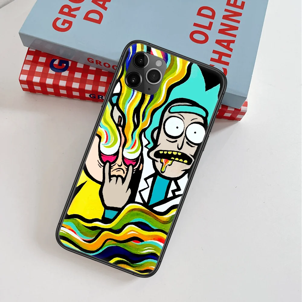 

Ricks Cartoon Mortys Funny Phone Case For IPhone 4 4s 5 5S SE 5C 6 6S 7 8 Plus X XS XR 11 12 Mini Pro Max 2020 black Waterproof