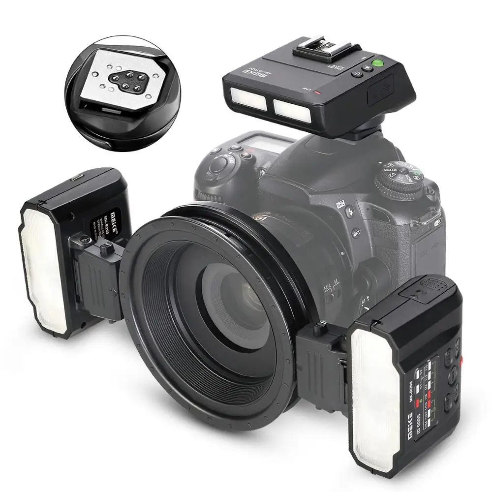 MEKE Meike MK-MT24 макро Твин Lite вспышка для Canon DSLR камера 70D 60D 760D 750D 550D 450D 1200D 5D 6D EOS M3+ подарок