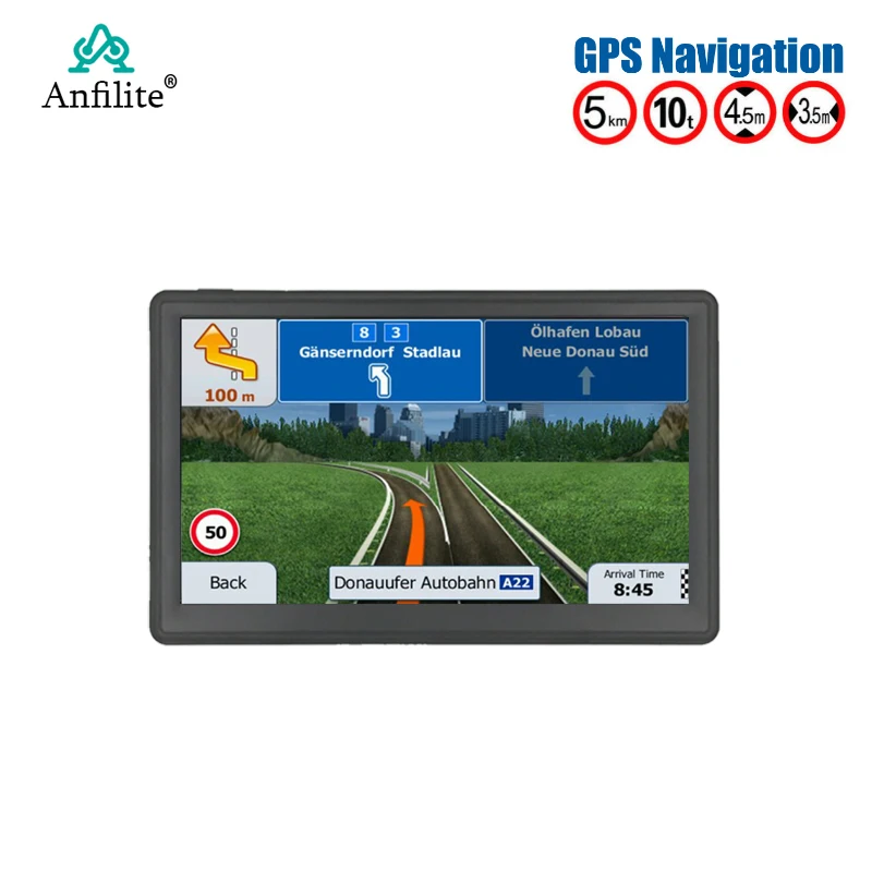 Gps навигатор Anfilite с 7 дюймовым емкостным экраном 512M ROM 16 Гб WIFI gps для грузовика