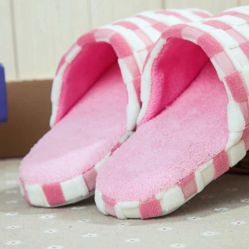 Зимние теплые плюшевые тапочки мужская и женская обувь на плоской мягкой подошве