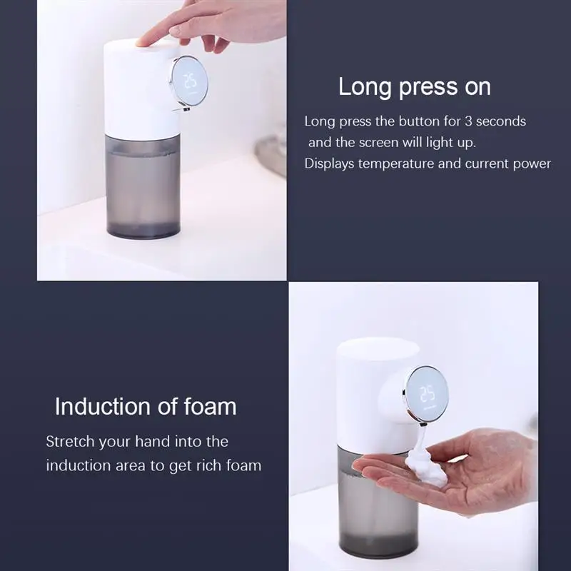 

Automatic Foaming Soap Dispenser Tabletop 320ml Waterproof Smart Sensor Soap Dispenser for Bathroom Office Hotel