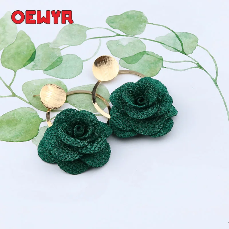 1 OEWYR, новинка, корейская мода, женские серьги, винтажные, цветы, висячие серьги, красочные, богемные, Индивидуальные ювелирные изделия - Окраска металла: 1