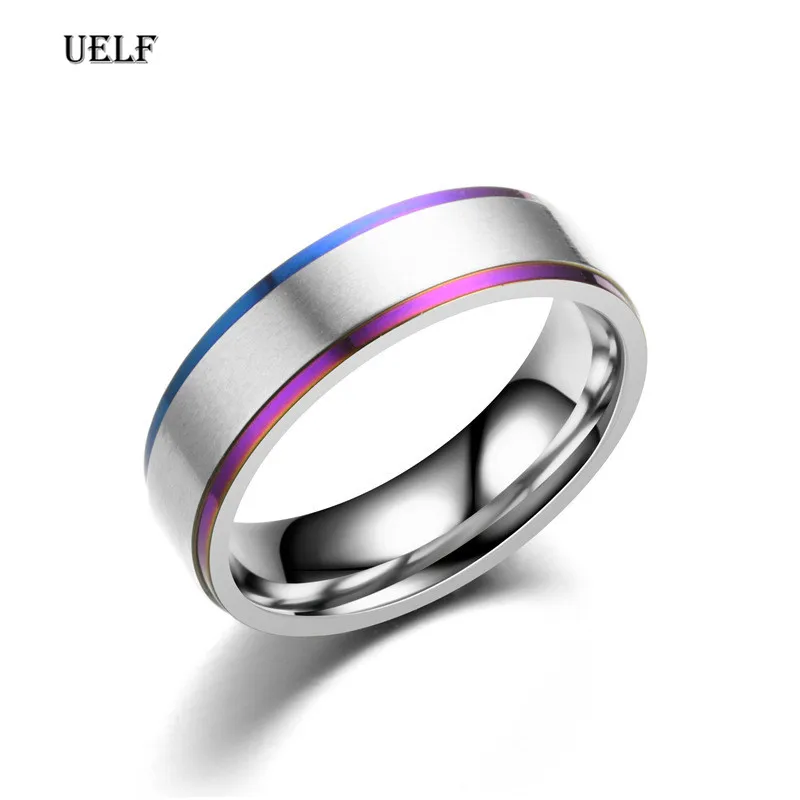 Mens Womens Rainbow Colorful LGBT Pulsera Ring Stainless Steel Wedding Band Lebian & Gay Rings Drop Shipping | Украшения и