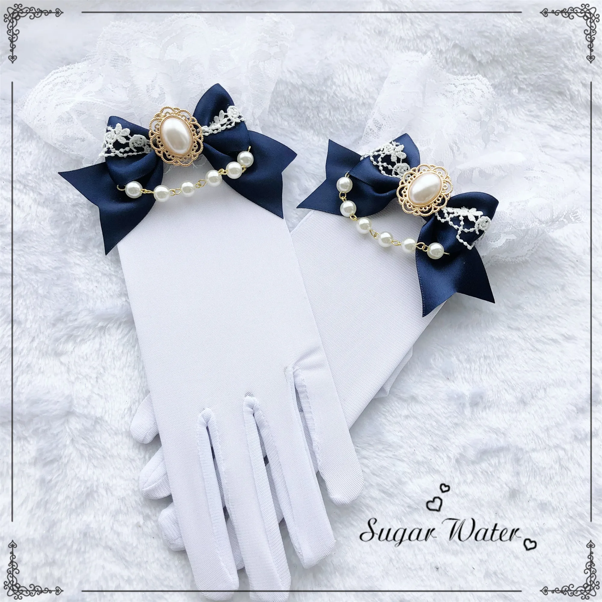 Свадебные перчатки с цветами и жемчужинами для свадебных торжеств Вечерние