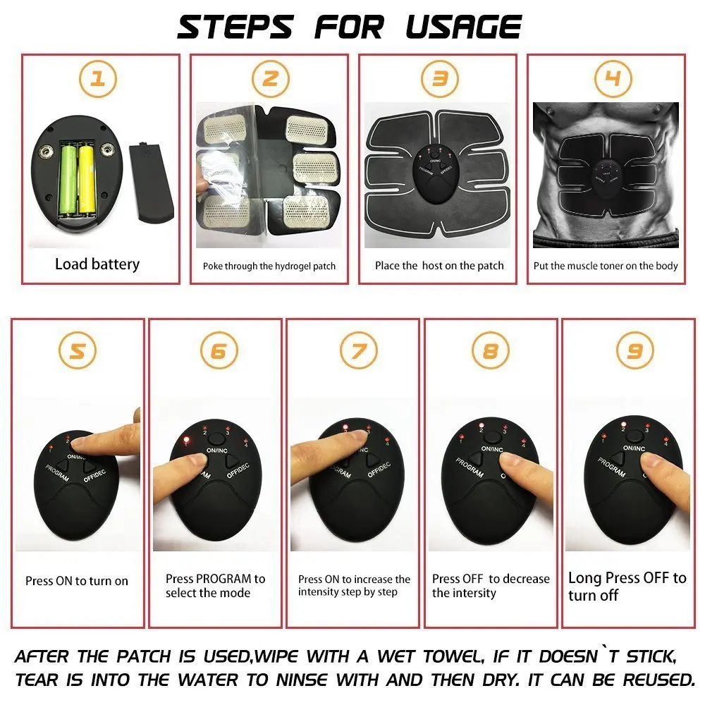 EMS беспроводной тренажер для мышц стимулятор живота тонизирующие ремни