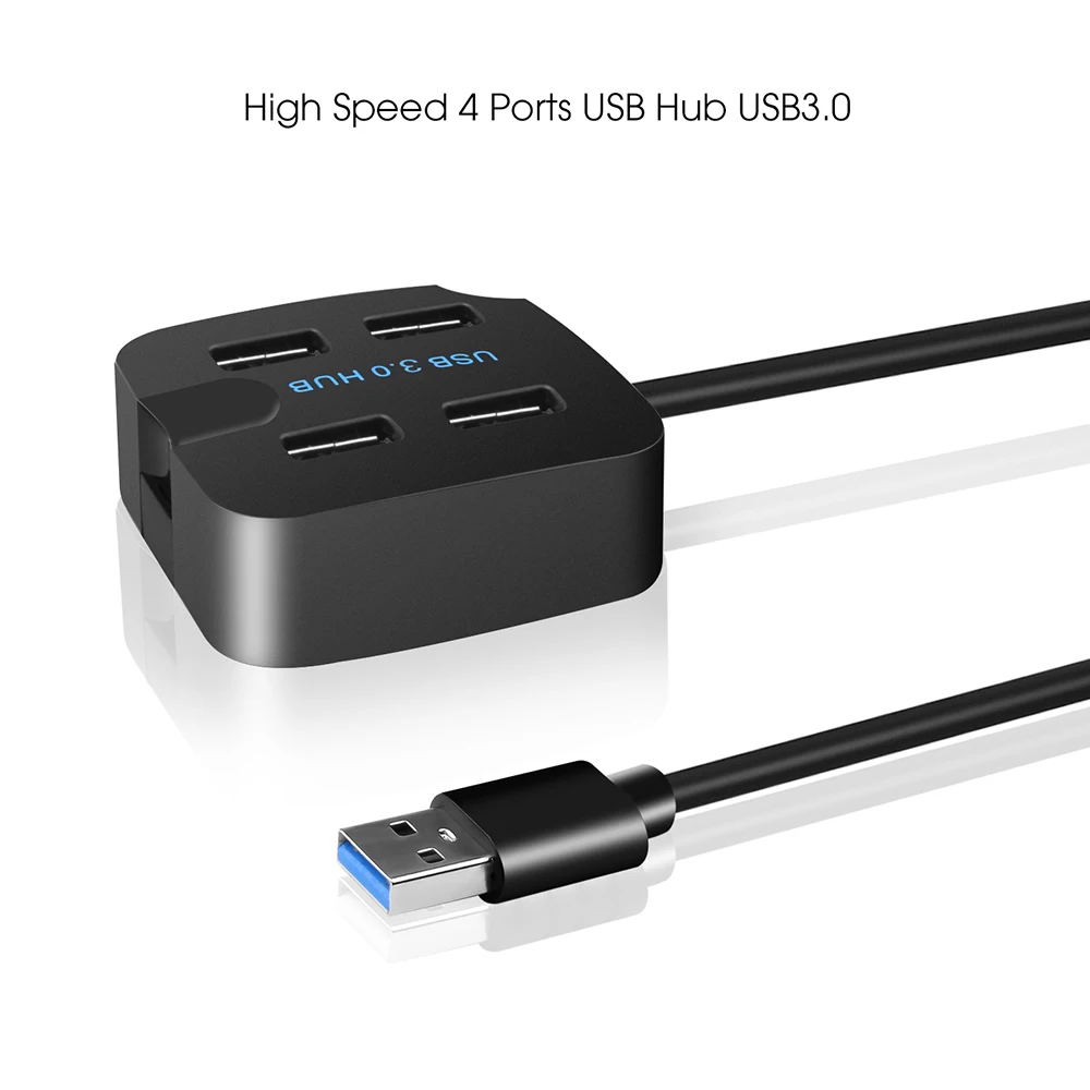 Kebidu USB3.0 концентратор 5 Гбит/с супер скорость 4 порта USB концентратор портативный USB 2,0 Зарядка разветвитель для мульти-беспроводная мышь с держателем телефона