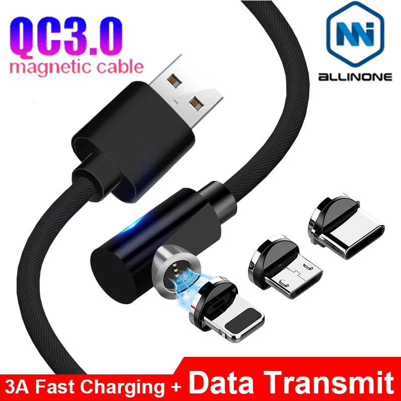 Магнитный кабель Garas Micro USB Type C зарядное устройство QC3.0 быстрая зарядка магнитный 3