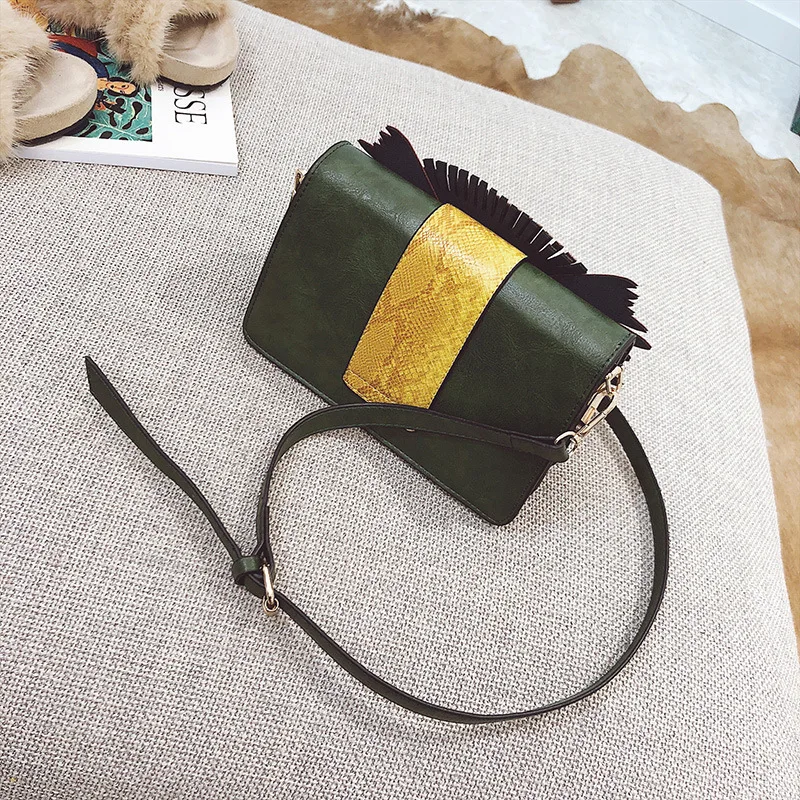 New Ribbon Bird Small Square Bag Contrast Color Personality Single Shoulder Leaning Women's purses and handbags women bag | Багаж и