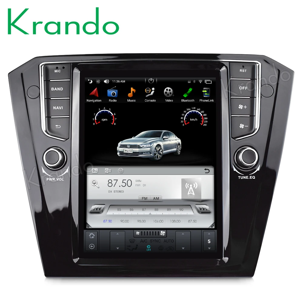 

Krando Android 9.0 10.4" Tesla Vertical touch screen car radio player for VW B8 Passat 2017+ multimedia player with gps