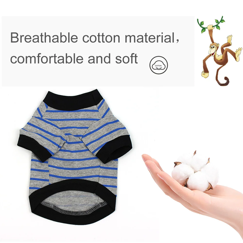 Футболка с мультяшной собачкой для собаки весенняя и осенняя хлопковая дышащая